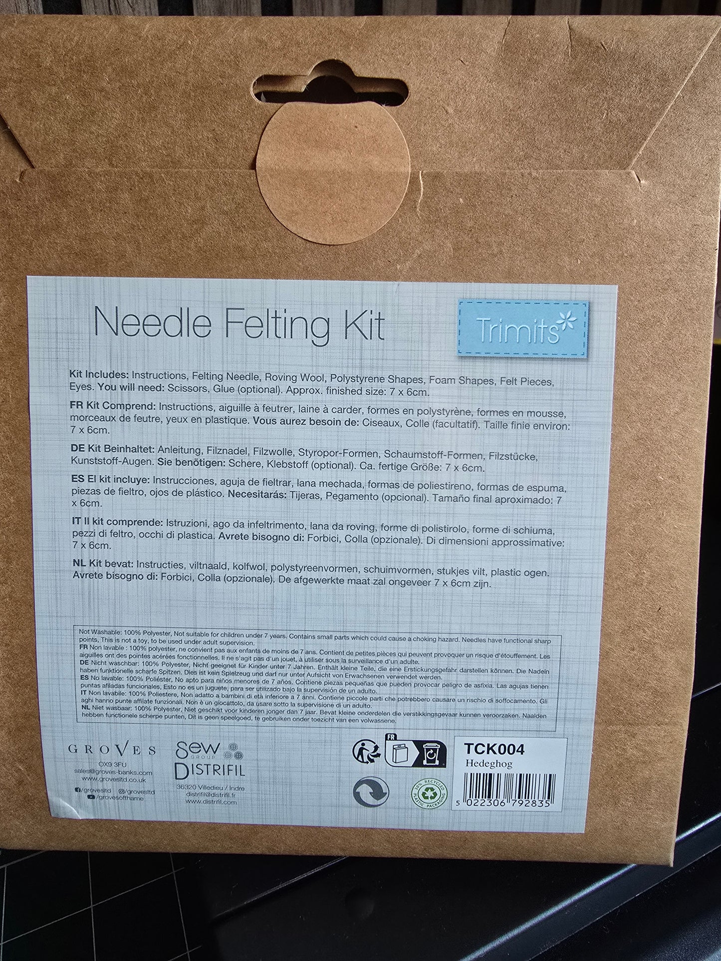 New! Trimits Hedgehog Felting Kit