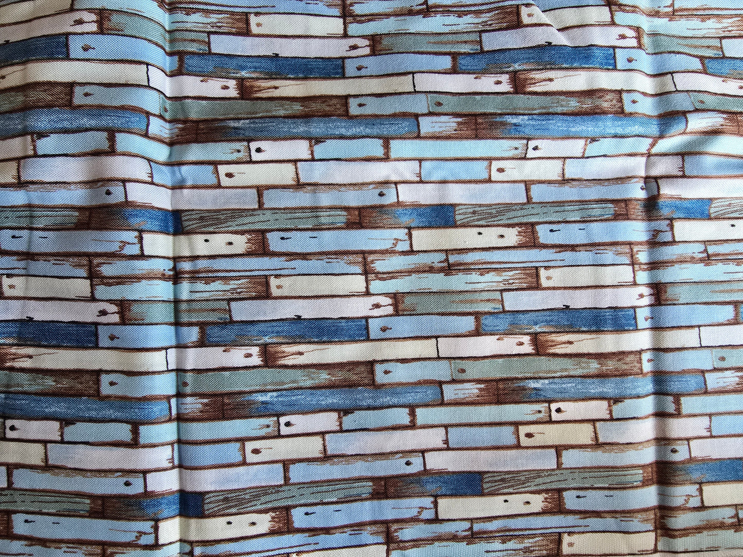 Makower Coastal Painted Planks 100% Cotton Remnant