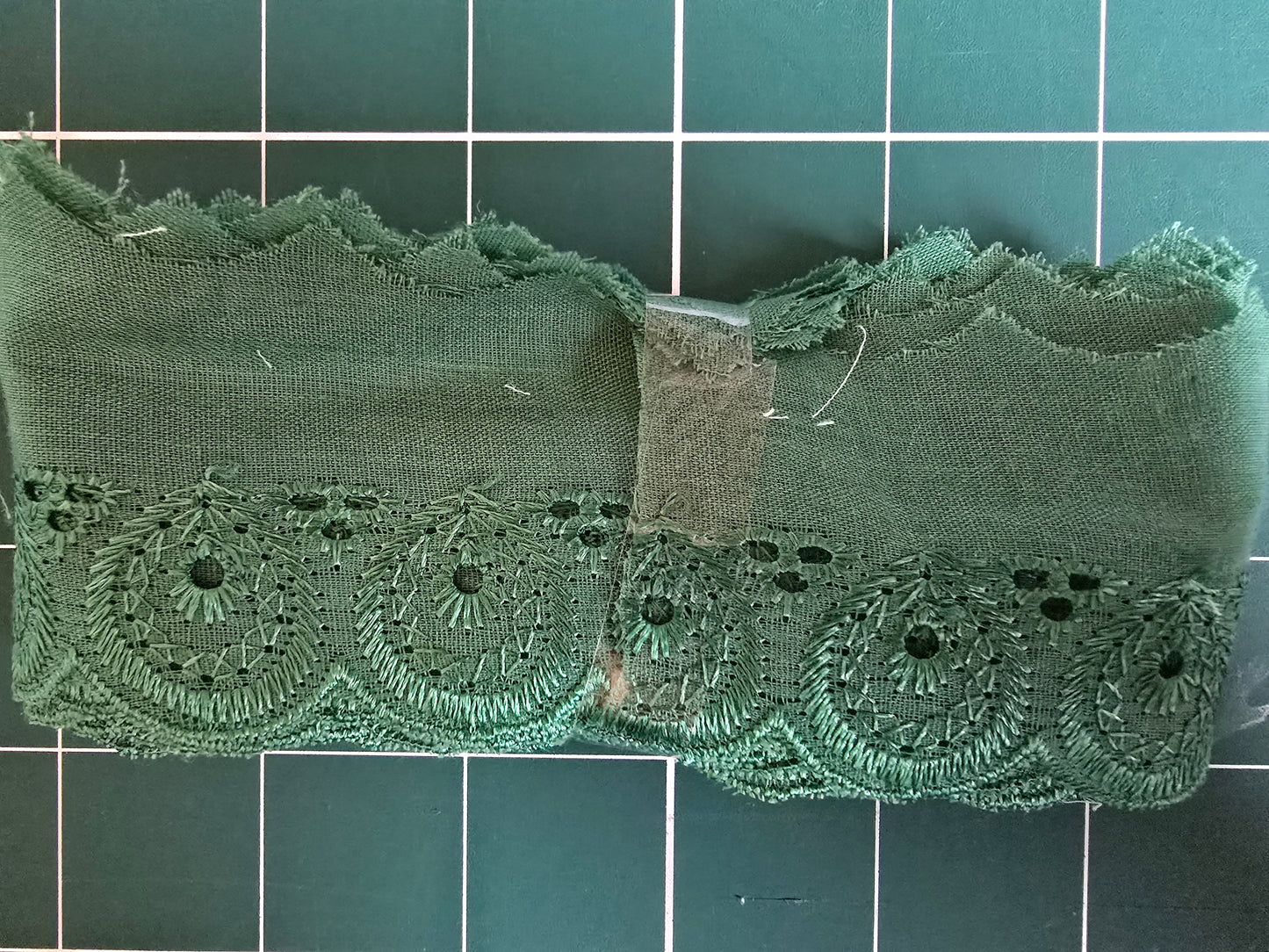 Broderie Anglaise Trim 3m length Green