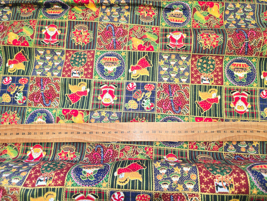 Christmas Cotton 135cm Decor in Squares