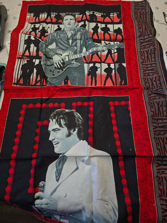 100% Cotton Remnant ELVIS PRESLEY 2 Block Panel