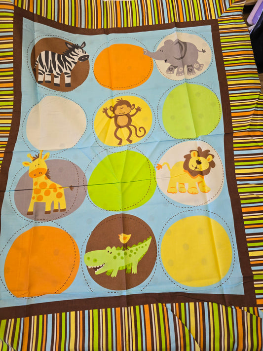 Springs Creative 100% Cotton Safari Jungle Animals Panel