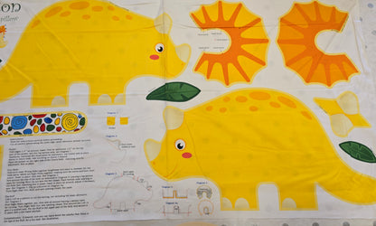 Triton the Dino Pillow from Benartex Cut & Sew Panel