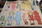 Blue Hill Fabric Aunt Lindy's 16" Paper Dolls Panel makes 4 Dolls RARE!