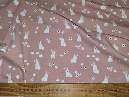 100% Cotton Jersey Rabbits 142cm width