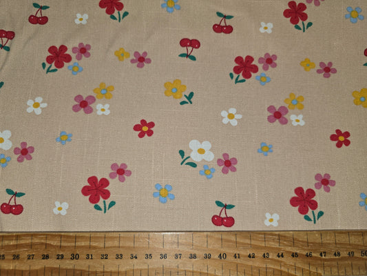 John Louden 100% Linen Look Cotton Flowers