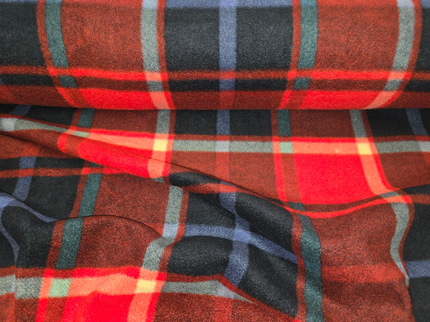Red Tartan Fleece 158cm width