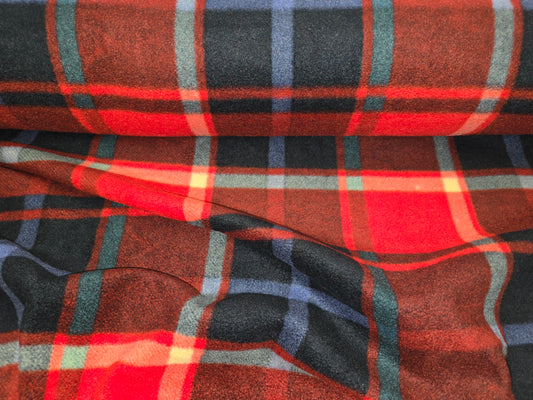 Red Tartan Fleece 158cm width